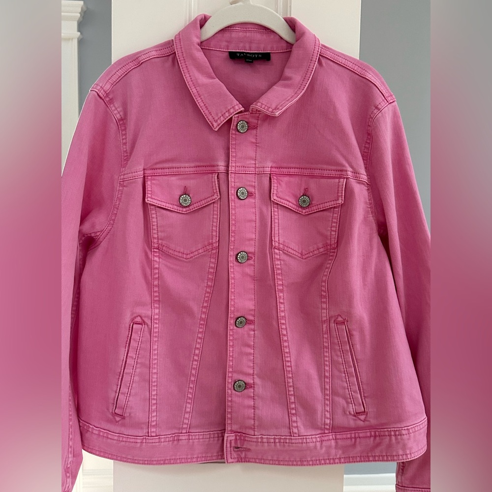 Talbots Vibrant Pink Jean Jacket XL